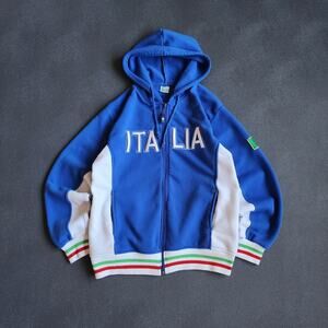 Y2K Italia Blue Full Zip Hoodie Large